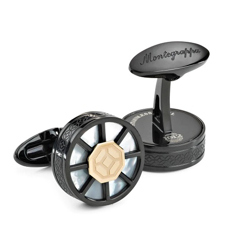 BLACK WHEEL CUFFLINKS